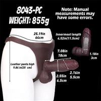7.08in Uncut Real Texture Soft Silicone Hollow Strap on Dildo Cock Panty