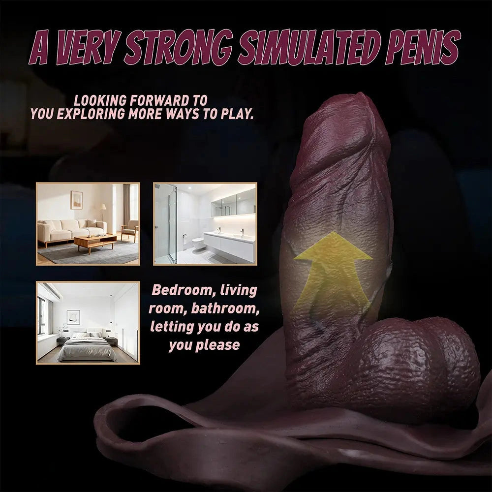 7.08in Uncut Real Texture Soft Silicone Hollow Strap on Dildo Cock Panty