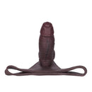 7.08in Uncut Real Texture Soft Silicone Hollow Strap on Dildo Cock Panty