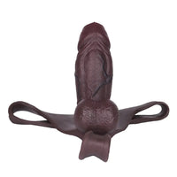 7.08in Uncut Real Texture Soft Silicone Hollow Strap on Dildo Cock Panty