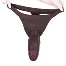 7.08in Uncut Real Texture Soft Silicone Hollow Strap on Dildo Cock Panty