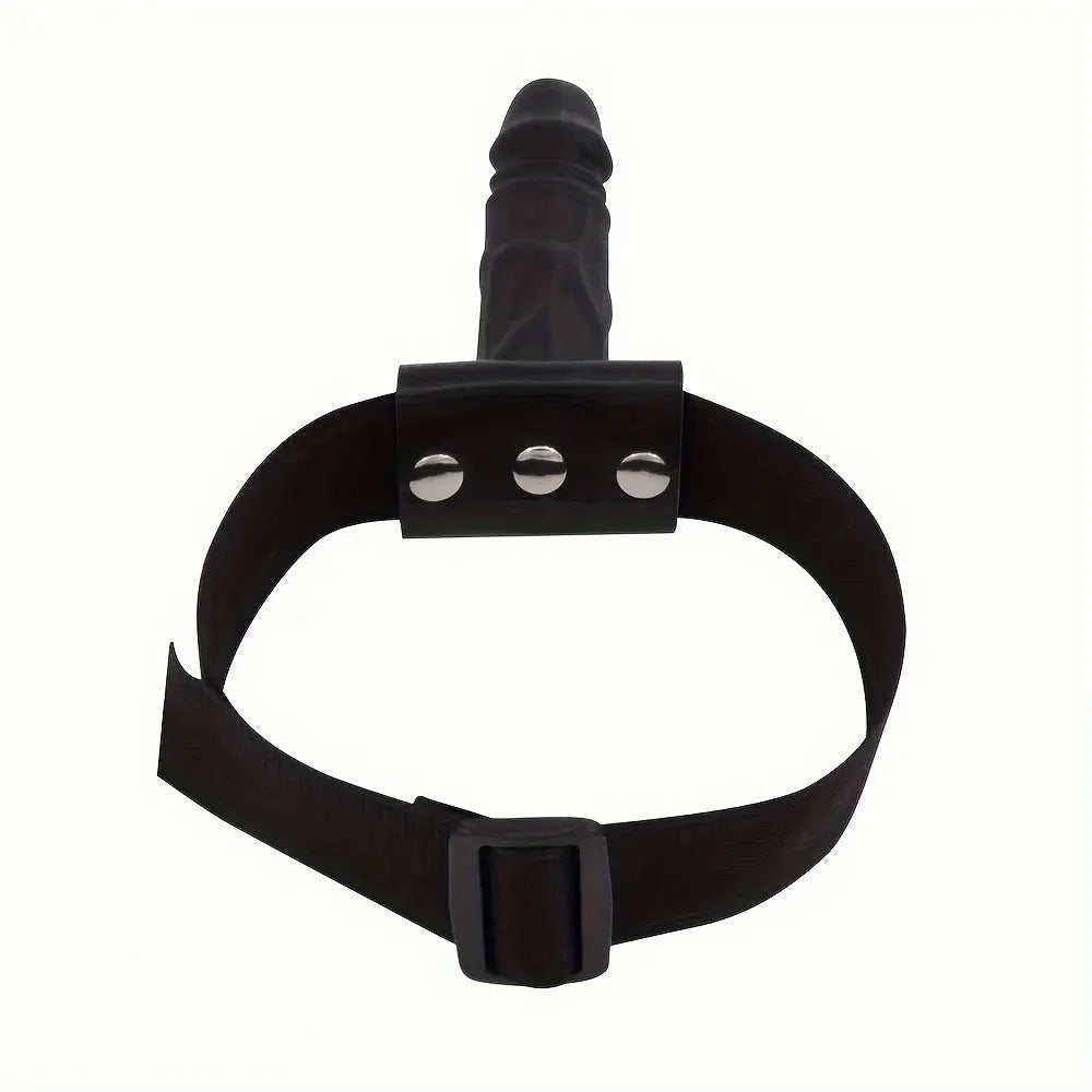 7.08in Wearable Bondage Training Mouth Face Gag Dildo For BDSM Gear