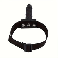 7.08in Wearable Bondage Training Mouth Face Gag Dildo For BDSM Gear