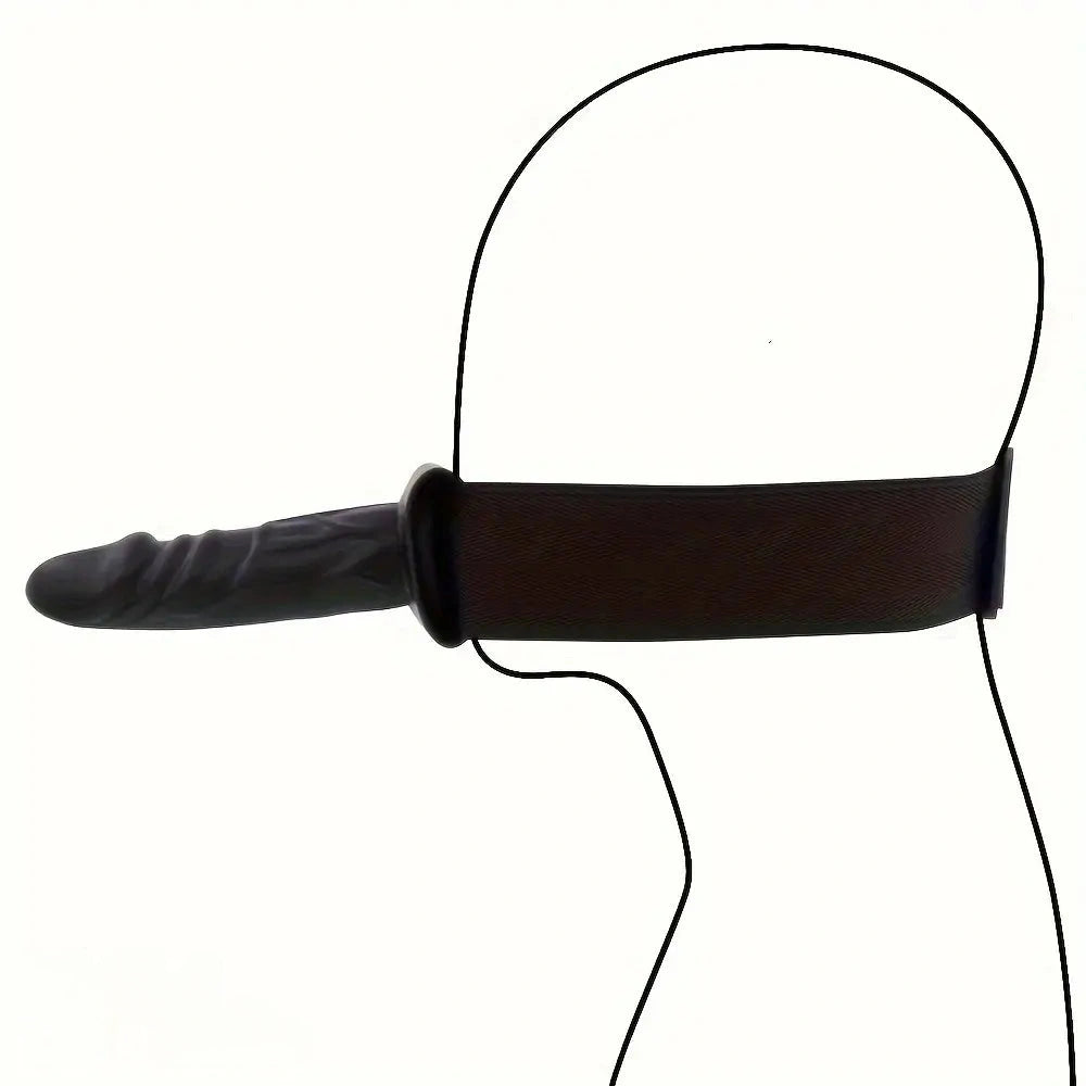 7.08in Wearable Bondage Training Mouth Face Gag Dildo For BDSM Gear