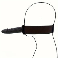 7.08in Wearable Bondage Training Mouth Face Gag Dildo For BDSM Gear
