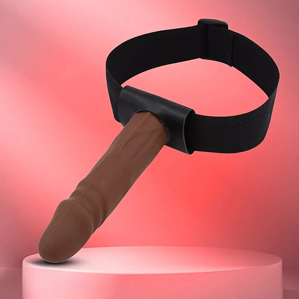 7.08in Wearable Bondage Training Mouth Face Gag Dildo For BDSM Gear