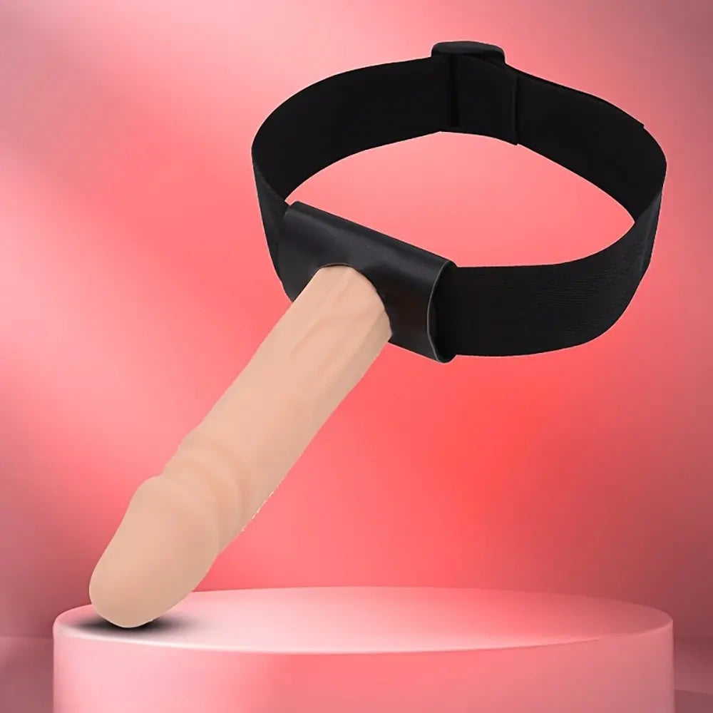 7.08in Wearable Bondage Training Mouth Face Gag Dildo For BDSM Gear