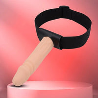 7.08in Wearable Bondage Training Mouth Face Gag Dildo For BDSM Gear