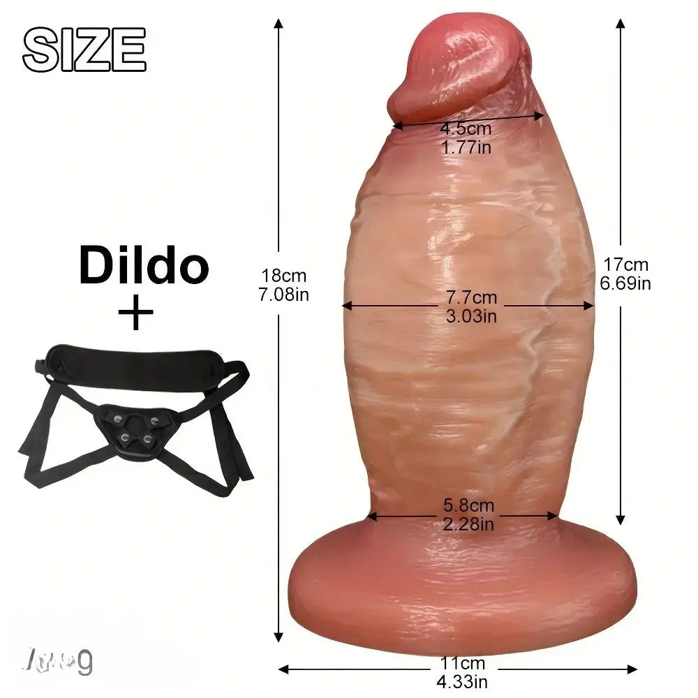 7.08in Wearable Female Genital Pump Liquid Silicone Realistic Soft-Touch Dildo