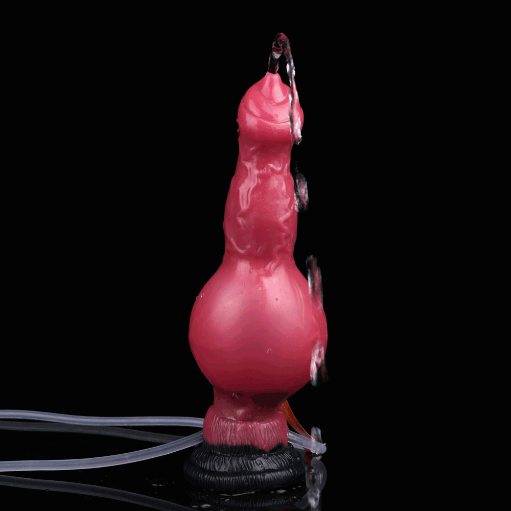 7.08in Wolf Silicone Soft Ejaculating Inflatable Knot Dildo For Adults