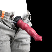 7.08in Wolf Silicone Soft Ejaculating Inflatable Knot Dildo For Adults