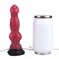 7.08in Wolf Silicone Soft Ejaculating Inflatable Knot Dildo For Adults