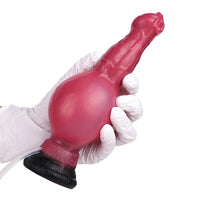 7.08in Wolf Silicone Soft Ejaculating Inflatable Knot Dildo For Adults