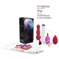 7.08in Wolf Silicone Soft Ejaculating Inflatable Knot Dildo For Adults