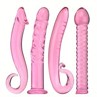 7.09in 7.28in 7.48in Clear Unisex Glass Crystal Dildo For G Spot Sex