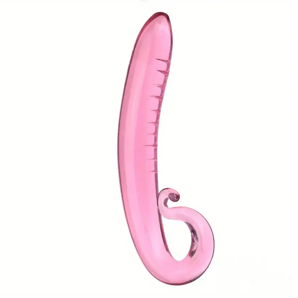 7.09in 7.28in 7.48in Clear Unisex Glass Crystal Dildo For G Spot Sex