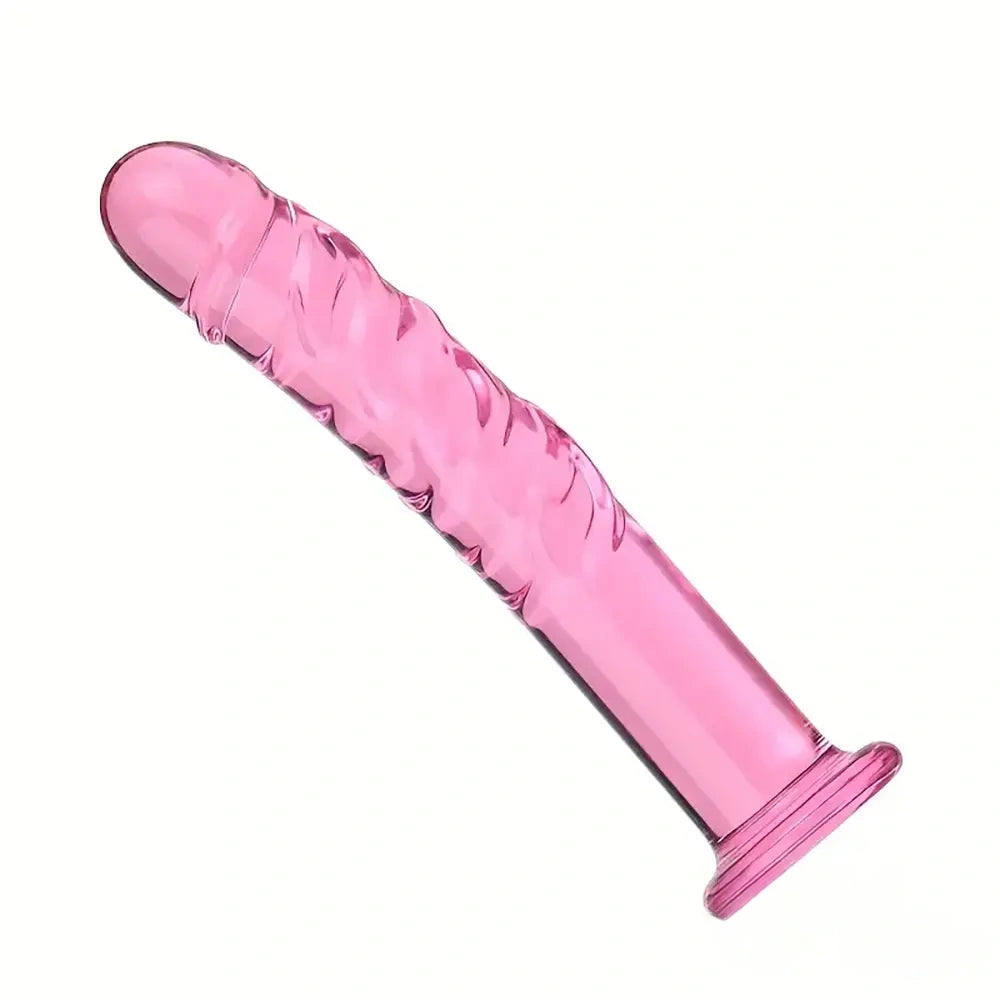 7.09in 7.28in 7.48in Clear Unisex Glass Crystal Dildo For G Spot Sex