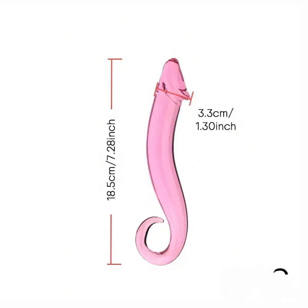 7.09in 7.28in 7.48in Clear Unisex Glass Crystal Dildo For G Spot Sex