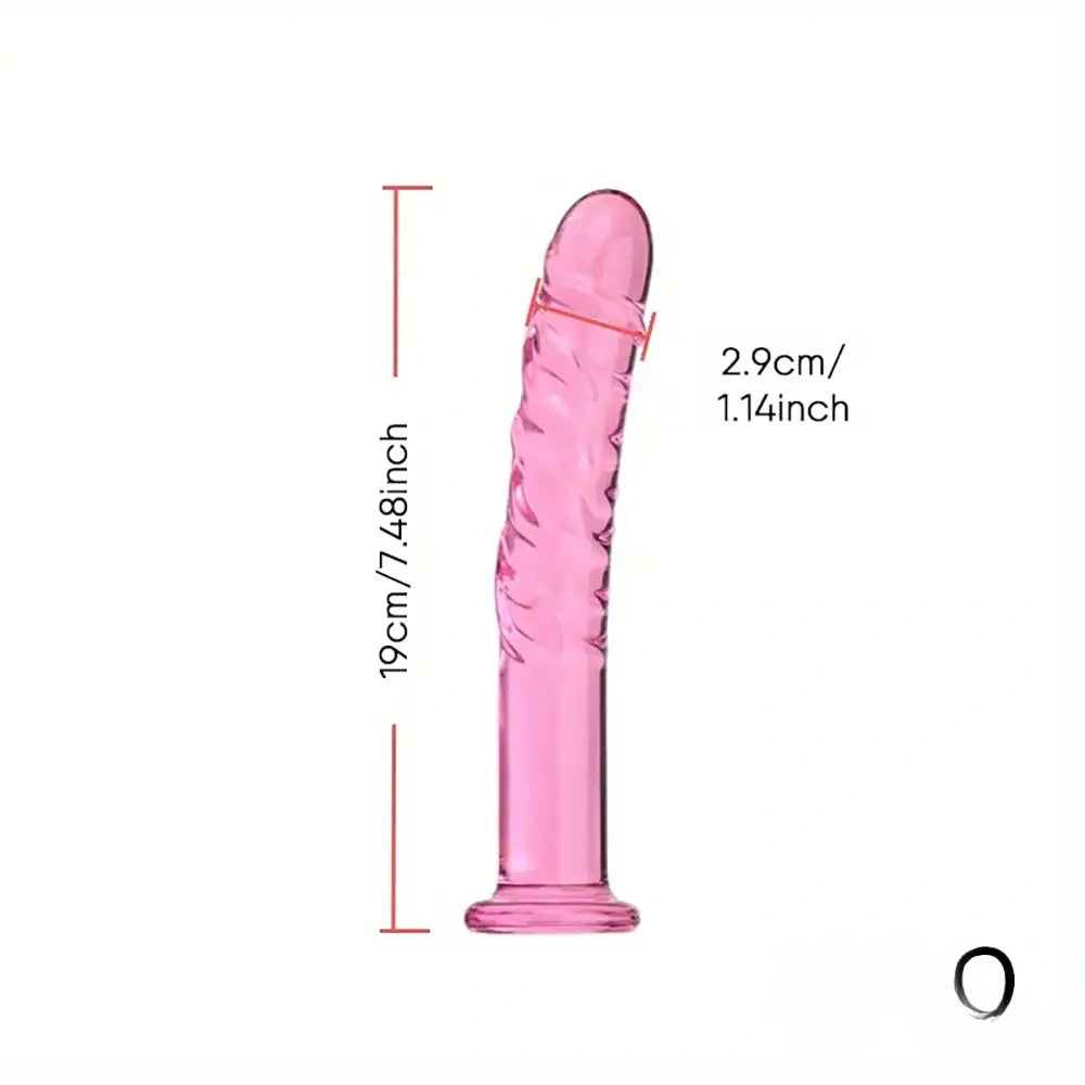 7.09in 7.28in 7.48in Clear Unisex Glass Crystal Dildo For G Spot Sex