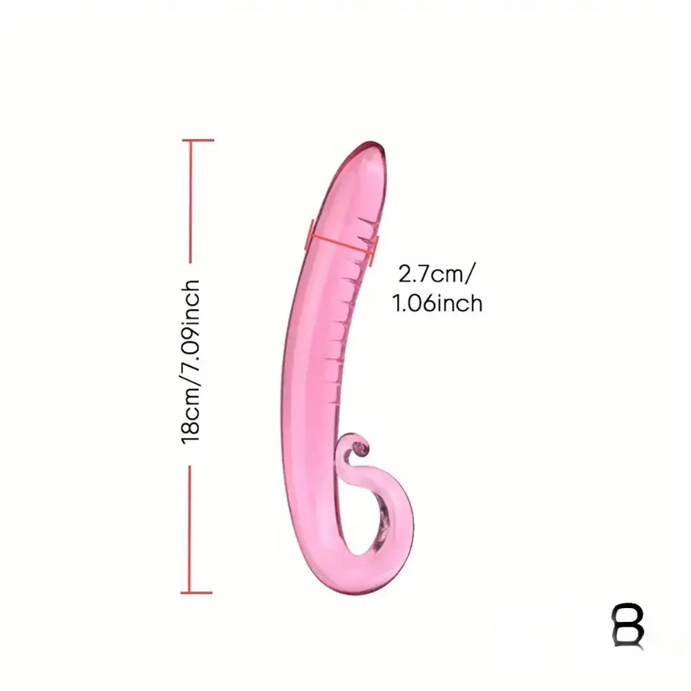 7.09in 7.28in 7.48in Clear Unisex Glass Crystal Dildo For G Spot Sex