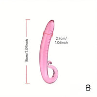 7.09in 7.28in 7.48in Clear Unisex Glass Crystal Dildo For G Spot Sex