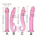 7.09in 7.28in 7.48in Clear Unisex Glass Crystal Dildo For G Spot Sex