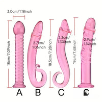7.09in 7.28in 7.48in Clear Unisex Glass Crystal Dildo For G Spot Sex
