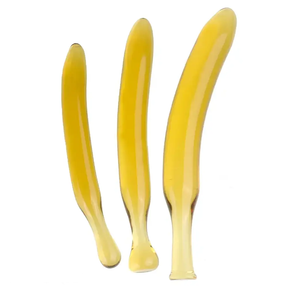 7.09in 7.48in 9.65in Glass Banana Dildo For For Men Women Adults