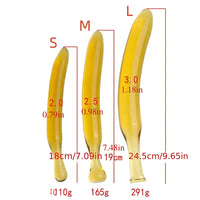 7.09in 7.48in 9.65in Glass Banana Dildo For For Men Women Adults