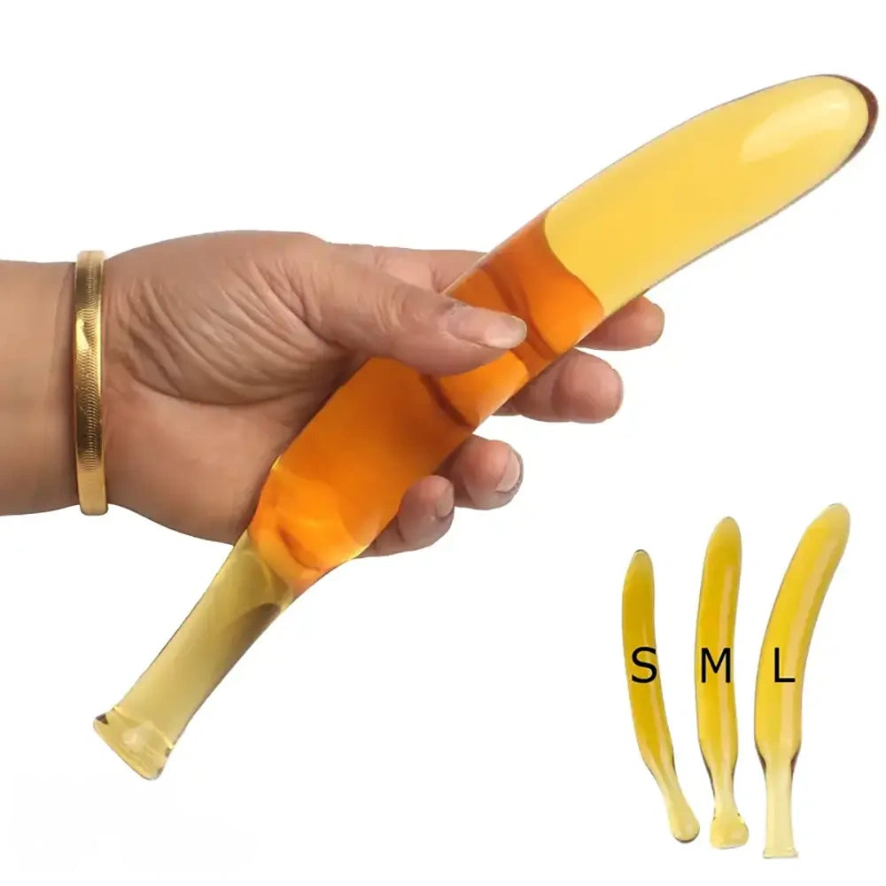 7.09in 7.48in 9.65in Glass Banana Dildo For For Men Women Adults