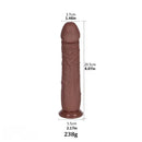 7.09in 8.07in 8.9in 9.96in 11.22in Liquid Silicone Big Dildo G-Spot Stimulator