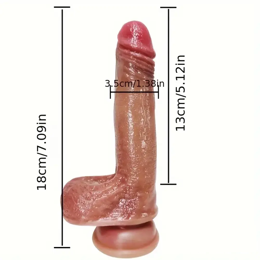7.09in 8.27in Premium Realistic Silicone Soft Dildo For G Spot Sex