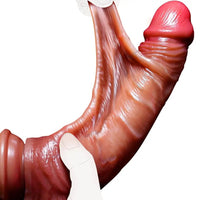 7.09in 8.46in 10.6in Slinky Foreskin Uncut Silicone Soft Sliding Skin Dildo