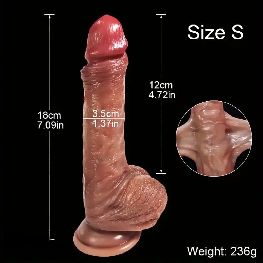 7.09in 8.46in 10.6in Slinky Foreskin Uncut Silicone Soft Sliding Skin Dildo