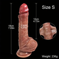 7.09in 8.46in 10.6in Slinky Foreskin Uncut Silicone Soft Sliding Skin Dildo