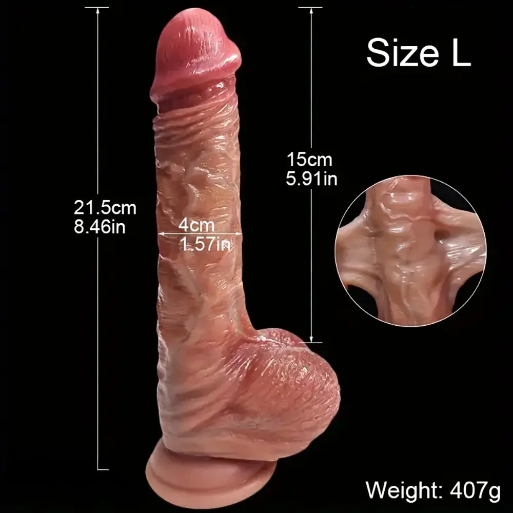 7.09in 8.46in 10.6in Slinky Foreskin Uncut Silicone Soft Sliding Skin Dildo