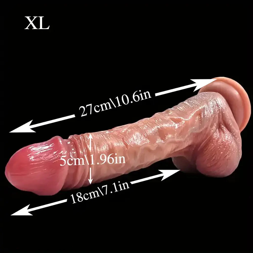 7.09in 8.46in 10.6in Slinky Foreskin Uncut Silicone Soft Sliding Skin Dildo