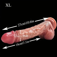 7.09in 8.46in 10.6in Slinky Foreskin Uncut Silicone Soft Sliding Skin Dildo