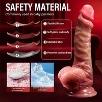 7.09in 8.46in 10.6in Slinky Foreskin Uncut Silicone Soft Sliding Skin Dildo