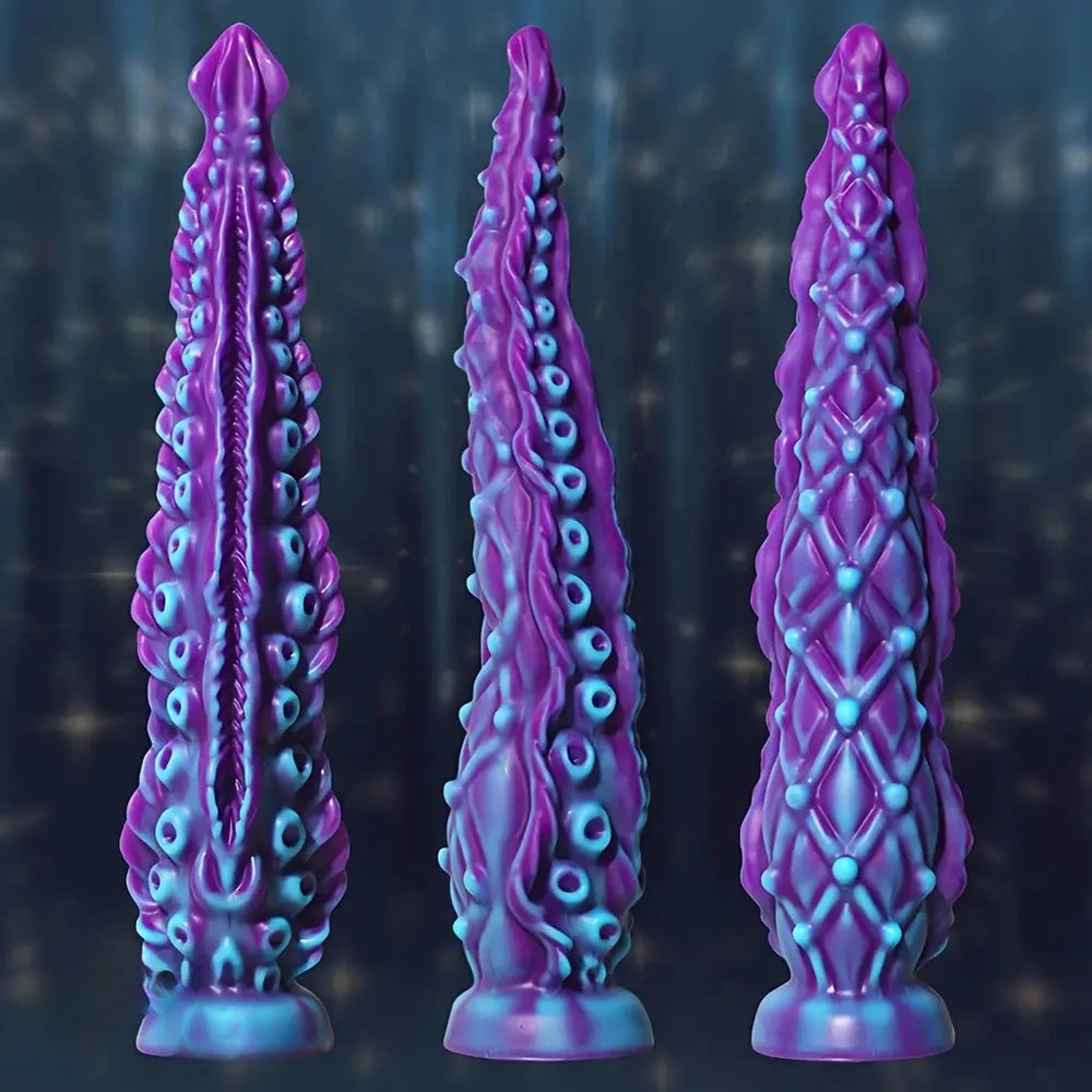 7.09in 9.06in Alien Octopus Tentacle Silicone Fantasy Reusable Dildo