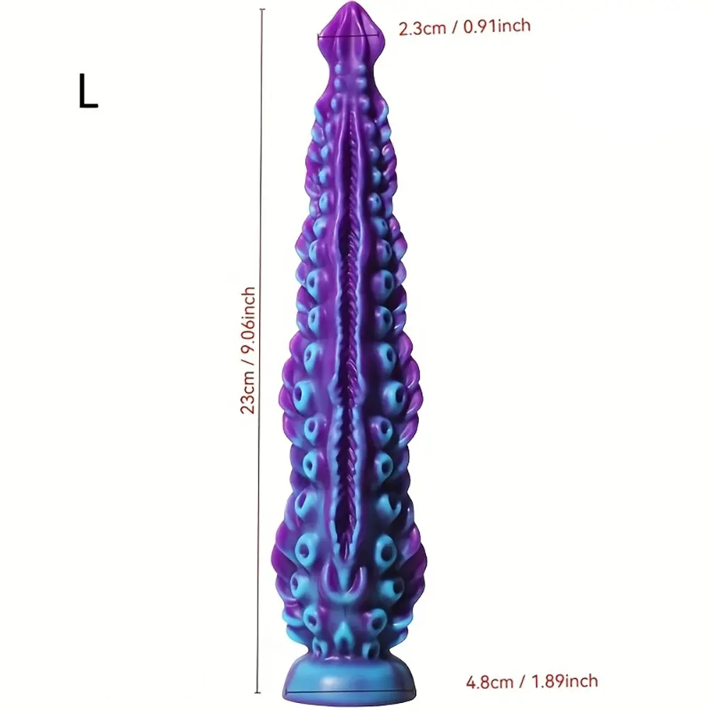 7.09in 9.06in Alien Octopus Tentacle Silicone Fantasy Reusable Dildo
