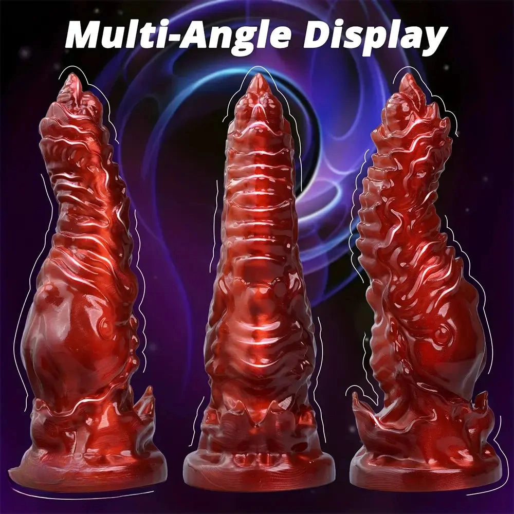 7.09in 9.06in O-ring Flexible Touch Simulation Monster Silicone Soft Odd Dildo