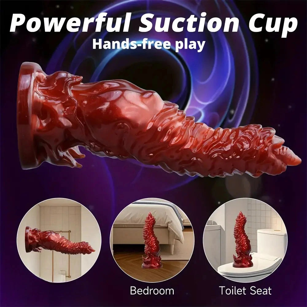 7.09in 9.06in O-ring Flexible Touch Simulation Monster Silicone Soft Odd Dildo