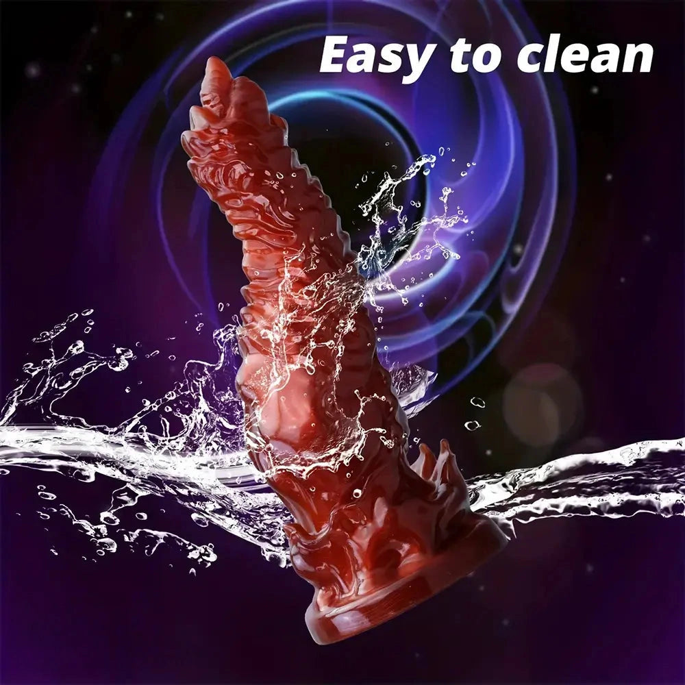 7.09in 9.06in O-ring Flexible Touch Simulation Monster Silicone Soft Odd Dildo