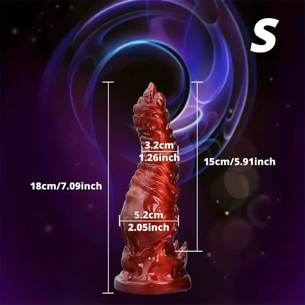 7.09in 9.06in O-ring Flexible Touch Simulation Monster Silicone Soft Odd Dildo