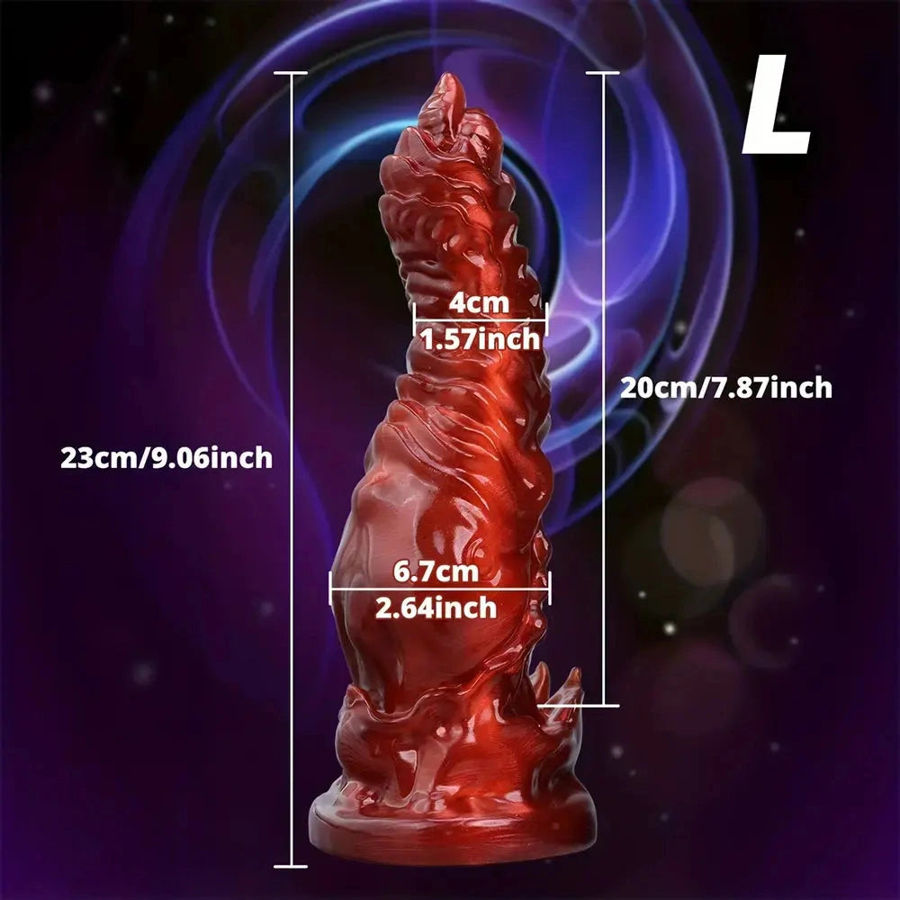 7.09in 9.06in O-ring Flexible Touch Simulation Monster Silicone Soft Odd Dildo