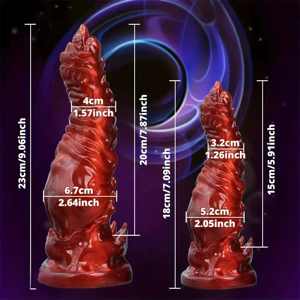 7.09in 9.06in O-ring Flexible Touch Simulation Monster Silicone Soft Odd Dildo