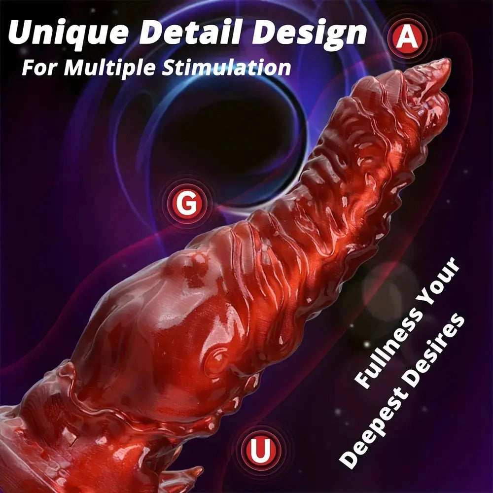 7.09in 9.06in O-ring Flexible Touch Simulation Monster Silicone Soft Odd Dildo
