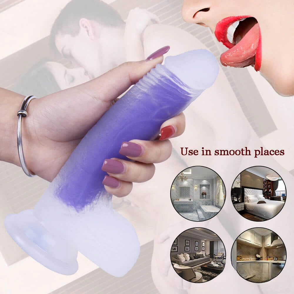 7.09in Amethyst Transparent Jelly Dildo For Women G Spot Stimulation