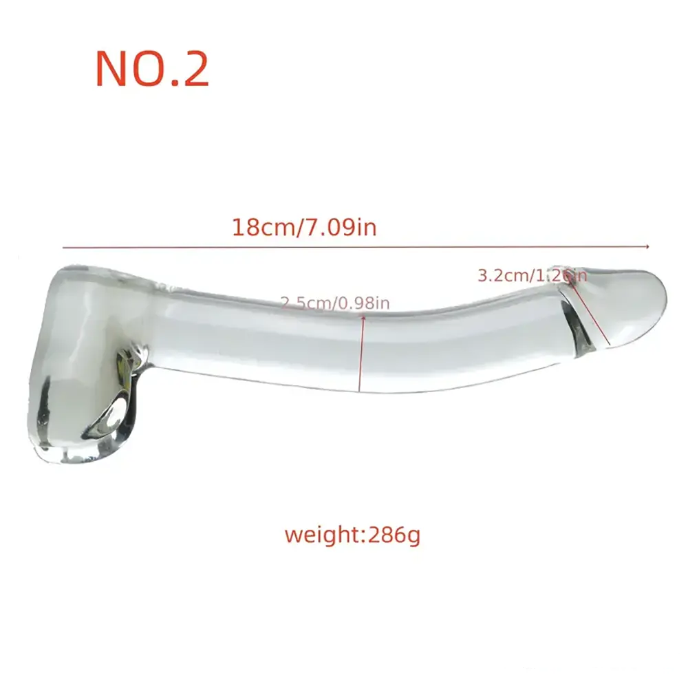7.09in Clear Crystal Glass Cock Dildo For G-Spot Vaginal Sex Stimulation
